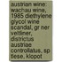 Austrian Wine: Wachau Wine, 1985 Diethylene Glycol Wine Scandal, Gr Ner Veltliner, Districtus Austriae Controllatus, Sp Tlese, Klopot