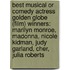Best Musical Or Comedy Actress Golden Globe (Film) Winners: Marilyn Monroe, Madonna, Nicole Kidman, Judy Garland, Cher, Julia Roberts