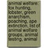 Animal Welfare: Fox Hunting, Lobster, Green Anarchism, Poaching, Ape Extinction, List Of Animal Welfare Groups, Animal Testing, Animal