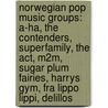 Norwegian Pop Music Groups: A-Ha, The Contenders, Superfamily, The Act, M2m, Sugar Plum Fairies, Harrys Gym, Fra Lippo Lippi, Delillos door Source Wikipedia