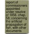 Report Of Commissioners Appointed Under Resolve Of 1856. Chap. 58; Concerning The Artificial Propagation Of Fish, With Other Documents