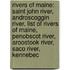 Rivers Of Maine: Saint John River, Androscoggin River, List Of Rivers Of Maine, Penobscot River, Aroostook River, Saco River, Kennebec