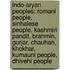 Indo-Aryan Peoples: Romani People, Sinhalese People, Kashmiri Pandit, Brahmin, Gurjar, Chauhan, Khokhar, Kumauni People, Dhivehi People