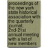 Proceedings Of The New York State Historical Association With The Quarterly Journal; 2Nd-21St Annual Meeting With A List Of New Members