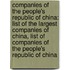 Companies Of The People's Republic Of China: List Of The Largest Companies Of China, List Of Companies Of The People's Republic Of China