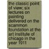 The Classic Point Of View; Six Lectures On Painting Delivered On The Scammon Foundation At The Art Institute Of Chicago In The Year 1911