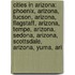 Cities In Arizona: Phoenix, Arizona, Tucson, Arizona, Flagstaff, Arizona, Tempe, Arizona, Sedona, Arizona, Scottsdale, Arizona, Yuma, Ari