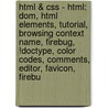 Html & Css - Html: Dom, Html Elements, Tutorial, Browsing Context Name, Firebug, !Doctype, Color Codes, Comments, Editor, Favicon, Firebu door Source Wikia