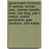 Government Ministers Of Estonia: Lennart Meri, Toomas Hendrik Ilves, Rein Lang, Jaan T Nisson, Marko Pomerants, Jaak Aaviksoo, Siim Kallas door Source Wikipedia