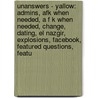 Unanswers - Yallow: Admins, Afk When Needed, A F K When Needed, Change, Dating, El Nazgir, Explosions, Facebook, Featured Questions, Featu by Source Wikia