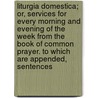 Liturgia Domestica; Or, Services For Every Morning And Evening Of The Week From The Book Of Common Prayer. To Which Are Appended, Sentences by Liturgia