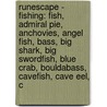 Runescape - Fishing: Fish, Admiral Pie, Anchovies, Angel Fish, Bass, Big Shark, Big Swordfish, Blue Crab, Bouldabass, Cavefish, Cave Eel, C door Source Wikia
