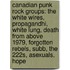 Canadian Punk Rock Groups: The White Wires, Propagandhi, White Lung, Death From Above 1979, Forgotten Rebels, Subb, The 222s, Asexuals, Hope