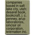 Companies Based In Salt Lake City, Utah: Deseret Book, Bookcraft, J. C. Penney, Arup Laboratories, Sinclair Oil Corporation, Telemation Inc.