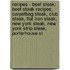 Recipes - Beef Steak: Beef Steak Recipes, Carpetbag Steak, Club Steak, Flat Iron Steak, New York Steak, New York Strip Steak, Porterhouse St