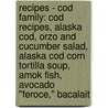 Recipes - Cod Family: Cod Recipes, Alaska Cod, Orzo And Cucumber Salad, Alaska Cod Corn Tortilla Soup, Amok Fish, Avocado "Feroce," Bacalait door Source Wikia