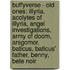 Buffyverse - Old Ones: Illyria, Acolytes Of Illyria, Angel Investigations, Army Of Doom, Arsgomor, Baticus, Baticus' Father, Benny, Bete Noir
