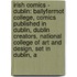 Irish Comics - Dublin: Ballyfermot College, Comics Published In Dublin, Dublin Creators, National College Of Art And Design, Set In Dublin, A