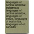 Languages Of Central America: Indigenous Languages Of Central America, Languages Of Belize, Languages Of Costa Rica, Languages Of El Salvador