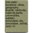 Microwiki - Locations: Cities, Geography, Islands, Kentucky, National Parks, Universities, Adelwin, Amundsen City, Amundsen, Anthia, Astor Im