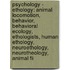 Psychology - Ethology: Animal Locomotion, Behavior, Behavioral Ecology, Ethologists, Human Ethology, Neuroethology, Neurotheology, Animal Fli