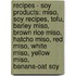 Recipes - Soy Products: Miso, Soy Recipes, Tofu, Barley Miso, Brown Rice Miso, Hatcho Miso, Red Miso, White Miso, Yellow Miso, Banana-Oat Soy