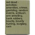 Red Dead - Activities: Amenities, Crimes, Gambling, Random Events, Ambush, Arm Wrestling, Bank Robbery, Bounty, Bounty Hunting, Burglary, Cam