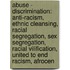 Abuse - Discrimination: Anti-Racism, Ethnic Cleansing, Racial Segregation, Sex Segregation, Racial Vilification, United To End Racism, Afrocen