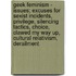 Geek Feminism - Issues: Excuses For Sexist Incidents, Privilege, Silencing Tactics, Choice, Clawed My Way Up, Cultural Relativism, Derailment