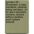 Gundam 00 - Characters: A-Laws Members, Celestial Being Members, Ch Bu Team Members, Civilians, Doctors Without Borders, Earth Sphere Federati