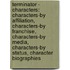 Terminator - Characters: Characters-By Affiliation, Characters-By Franchise, Characters-By Media, Characters-By Status, Character Biographies