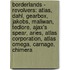 Borderlands - Revolvers: Atlas, Dahl, Gearbox, Jakobs, Maliwan, Tediore, Ajax's Spear, Aries, Atlas Corporation, Atlas Omega, Carnage, Chimera