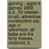 Gaming - Apple Ii Games: 2400 A.d., 50 Mission Crush, Adventure Construction Set, Age Of Adventure, Ali Baba And The Forty Thieves, Arkanoid, B