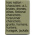 Halo Nation - Characters: A.I., Brutes, Drones, Elites, Fictional Characters, Forerunner Characters, Grunts, Humans, Hunters, Huragok, Jackals