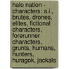 Halo Nation - Characters: A.I., Brutes, Drones, Elites, Fictional Characters, Forerunner Characters, Grunts, Humans, Hunters, Huragok, Jackals door Source Wikia
