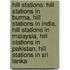 Hill Stations: Hill Stations In Burma, Hill Stations In India, Hill Stations In Malaysia, Hill Stations In Pakistan, Hill Stations In Sri Lanka