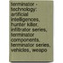 Terminator - Technology: Artificial Intelligences, Hunter Killer, Infiltrator Series, Terminator Components, Terminator Series, Vehicles, Weapo