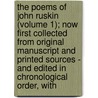 The Poems Of John Ruskin (Volume 1); Now First Collected From Original Manuscript And Printed Sources - And Edited In Chronological Order, With door Lld John Ruskin