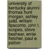 University Of Kentucky Alumni: Thomas Hunt Morgan, Ashley Judd, William Lipscomb, John T. Scopes, Steve Beshear, Ernie Fletcher, Paul E. Patton