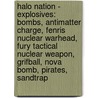 Halo Nation - Explosives: Bombs, Antimatter Charge, Fenris Nuclear Warhead, Fury Tactical Nuclear Weapon, Grifball, Nova Bomb, Pirates, Sandtrap by Source Wikia