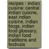 Recipes - Indian Cuisine: Central Indian Cuisine, East Indian Cuisine, Indian Blogs, Indian Food Glossary, Indian Food Traditions And Festivals