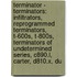 Terminator - Terminators: Infiltrators, Reprogrammed Terminators, T-600S, T-800S, Terminators Of Undetermined Series, C890.L, Carter, D810.X, Du