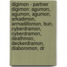 Digimon - Partner Digimon: Agumon, Agumon, Agumon, Arkadimon, Armadillomon, Bun, Cyberdramon, Cyberdramon, Deathmon, Deckerdramon, Diaboromon, Dr by Source Wikia