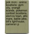Pok Mon - Anime Locations: Gym City, Orange Islands, Pokemon Contest Locations, Alamos Town, Alto Mare, Battle Pike, Bill's Lighthouse, Cameran P