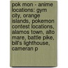Pok Mon - Anime Locations: Gym City, Orange Islands, Pokemon Contest Locations, Alamos Town, Alto Mare, Battle Pike, Bill's Lighthouse, Cameran P door Source Wikia