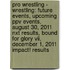 Pro Wrestling - Wrestling: Future Events, Upcoming Ppv Events, August 30, 2011 Nxt Results, Bound For Glory Vii, December 1, 2011 Impact! Results