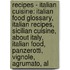 Recipes - Italian Cuisine: Italian Food Glossary, Italian Recipes, Sicilian Cuisine, About Italy, Italian Food, Panzerotti, Vignole, Agrumato, Al