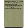 Beispielsammlung Zur Theorie Und Literatur Der Sch Nen Wissenschaften: Bd. Romantische Heldengedichte. Poetische Gespr Che. Heroiden. Kantaten, Sechst door Johann Joachim Eschenaburg