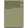 Department Of Agriculture Budget Priorities For Fiscal Year 2003: Hearing Before The Committee On The Budget, House Of Representatives, One Hundred Se door United States Congress House