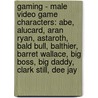 Gaming - Male Video Game Characters: Abe, Alucard, Aran Ryan, Astaroth, Bald Bull, Balthier, Barret Wallace, Big Boss, Big Daddy, Clark Still, Dee Jay door Source Wikia